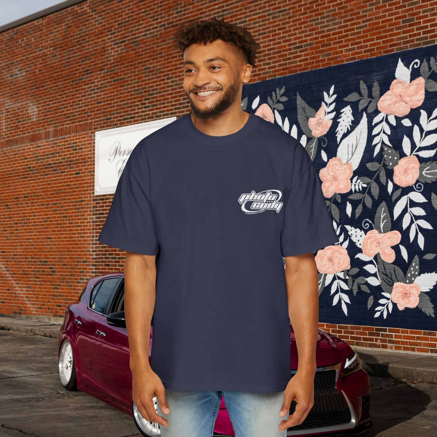 Support Your Local Car Shows Oversized Heavy Tee