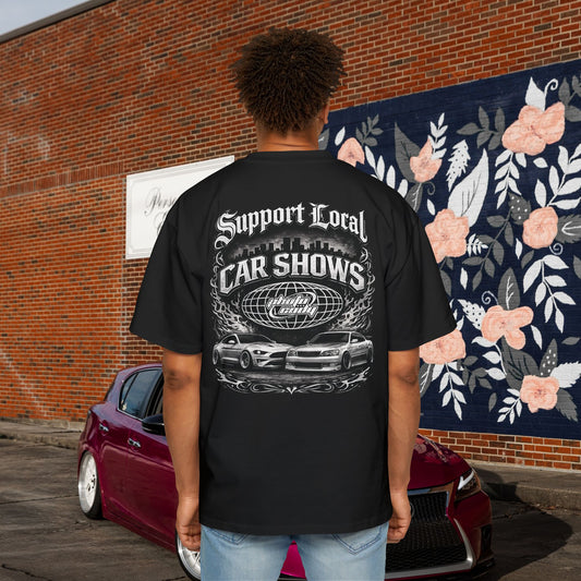 Support Local Car Shows Heavy Oversize Tee